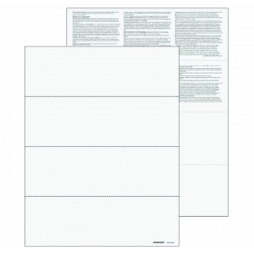 4-Up Blank W-2 Form - 3 Horizontal Perforations with Employee Instructions