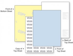 2 Part Blue, Yellow Security Paper