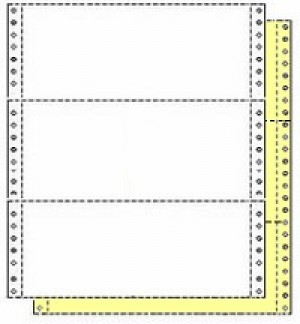 9-1/2 x 3-2/3" Continuous Computer Paper, Color, 2 Part, Side Perfs