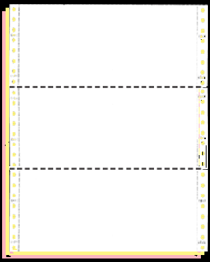 9-1/2 x 3-2/3" Continuous Computer Paper, Color, 3 Part, Side Perfs