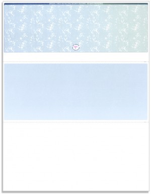 Blank Laser Top Check Paper, Blue/Green Prismatic