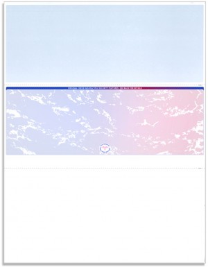 Blank Laser Middle Check Paper, Blue/Red Prismatic