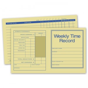 Pocket Size Weekly Time Records, 7 X 4 1/4"