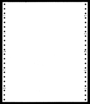 8-1/2 x 11" Pin Feed Paper 15# White, 1 Part, No Perfs
