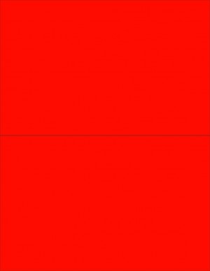 8-1/2" x 11" Fluorescent Red 2 Labels per Sheet 8-1/2" x 5-1/2"
