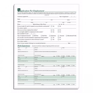 Employee Applications Records Forms, 8 1/2 X 11"