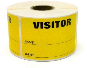 3" x 2" Labels Pass 500 Labels Yellow “Visitor ” Labels  1" Core