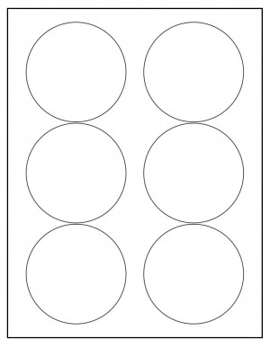 8-1/2" x 11",6 Labels, per Sheet,3.33" Round