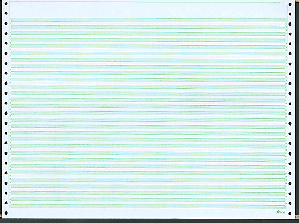 14-7/8 x 11" Continuous Paper 20#, 6" Green Bar, 1 Part, No Side Perfs
