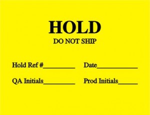 Hold Label For Warehouse