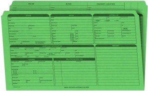 Real Estate Folder, Right Panel List, Legal Size, Green