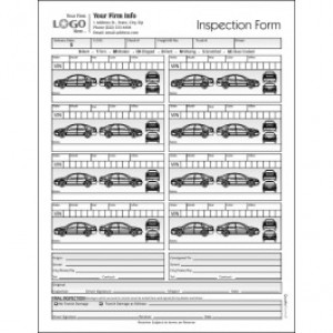 Vehicle Condition Report Form with 8 Cars