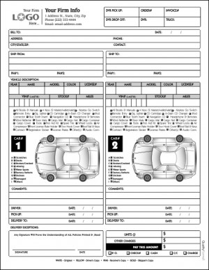 Auto Condition Form with 2 Cars, Style #1