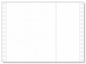 9-1/2 x 7" Continuous Paper, White,1 Part, With Extra Vertical Perforation