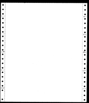 9-1/2 x 11" Continuous Paper  15# White, 1 Part, Side Perfs