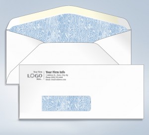  Imprinted Tinted Envelope,w/window, #10,4 1/8 x 9 1/2 