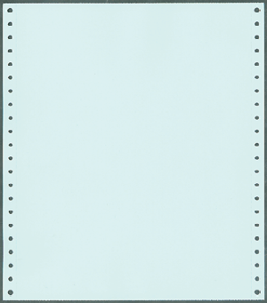 9-1/2 x 11" Continuous Paper 20# Blue, 1 Part, Side Perfs
