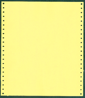 9-1/2 x 11" Continuous Paper 20# Canary, 1 Part, Side Perfs