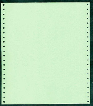 9-1/2 x 11" Continuous Paper 20# Green, 1 Part, Side Perfs