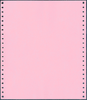 9-1/2 x 11" Continuous Paper  20# Pink, 1 Part, Clean Perf