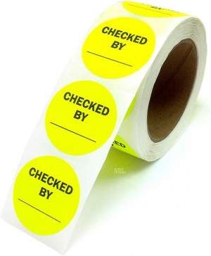 2" Inventory Control/Date 500 Permanent Labels  Green “Checked by” Labels  3" Core