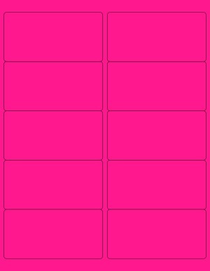 8-1/2" x 11" Pink Fluorescent 10 Labels per Sheet 4 x 2