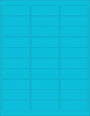 8-1/2" x 11" Blue Fluorescent 30 Labels per Sheet 1" x 2-5/8"