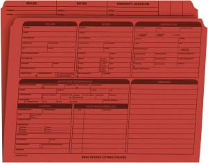 Real Estate Folder Right Panel List Letter Size, Red