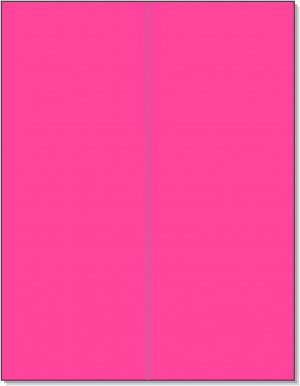 8-1/2" x 11" Fluorescent Pink 2 Labels per Sheet 4-1/4" x 11"