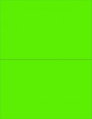 8-1/2" x 11" Fluorescent Green 2 Labels per Sheet 8-1/2" x 5-1/2"