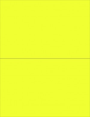 8-1/2" x 11" Fluorescent Yellow 2 Labels per Sheet 8-1/2" x 5-1/2"