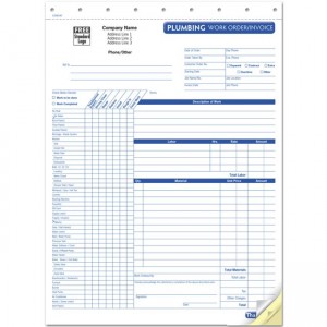 HVAC Plumbing Work Order, Form and invoice 