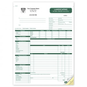 Landscaping Work Order / Invoice, 8 1/2 X 11"