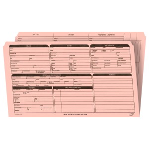 Real Estate Folder, Right Panel List, Legal Size, Pink