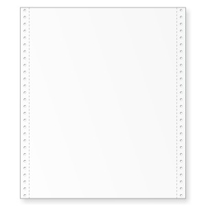 9-1/2 x 11" Continuous Paper 15# White, 2 Part, Side Perfs