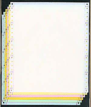 9-1/2 x 11" Continuous Paper 15# Color, 6 Part, Side Perfs