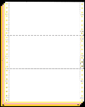 9-1/2 x 3-2/3" Continuous Computer Paper, Color, 4 Part, Side Perfs