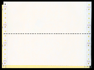 9-1/2 x 3-1/2" Continuous Paper, Color, 2 Part, Side Perfs