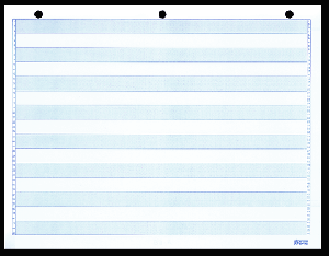 11 x 8-1/2", 1/2"  Blue Bar Paper, With 3 Hole Punch 20#
