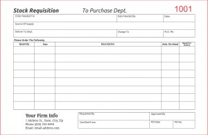 Stock Requisition Form, 5-1/2 X 8-1/2"