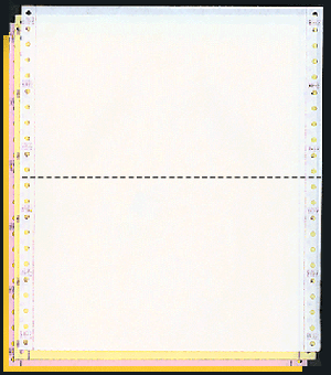9-1/2 x 5-1/2" Continuous Paper, Color, 4 Part, Side Perfs