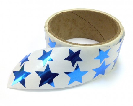 Metallic Foil Star Stickers, Blue