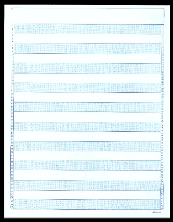 8-1/2 X 11", 1/2" Blue Bar Paper,  20#